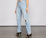 Iconic High Rise Destructed Boyfriend Jeans