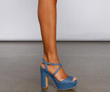 In The Mix Criss Cross Platform Block Heels