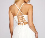 Isabella Lace-Up Back Skater Dress