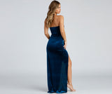 Janet Velvet High Slit Formal Dress