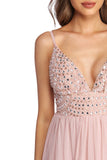 Jewel Formal Beaded Chiffon Dress