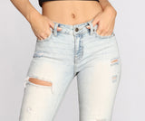 Josie Mid Rise Destructed Jeans