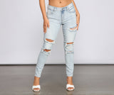 Jude Mid-Rise Destructed Skinny Jeans