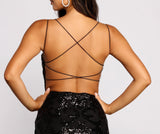 Karina Formal Sequin Cross Back Mini Dress