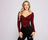 Keeping Knit Basic Surplice Wrap Top