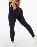 Ribbed Hip Lift High Waist Belly Peach Stretch Yoga Pants-curvy-faja