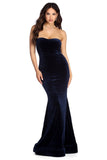 Kimberly Sweetheart-Kleid aus Samt