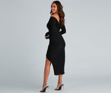 Kristy Off-The-Shoulder Formal Midi Dress