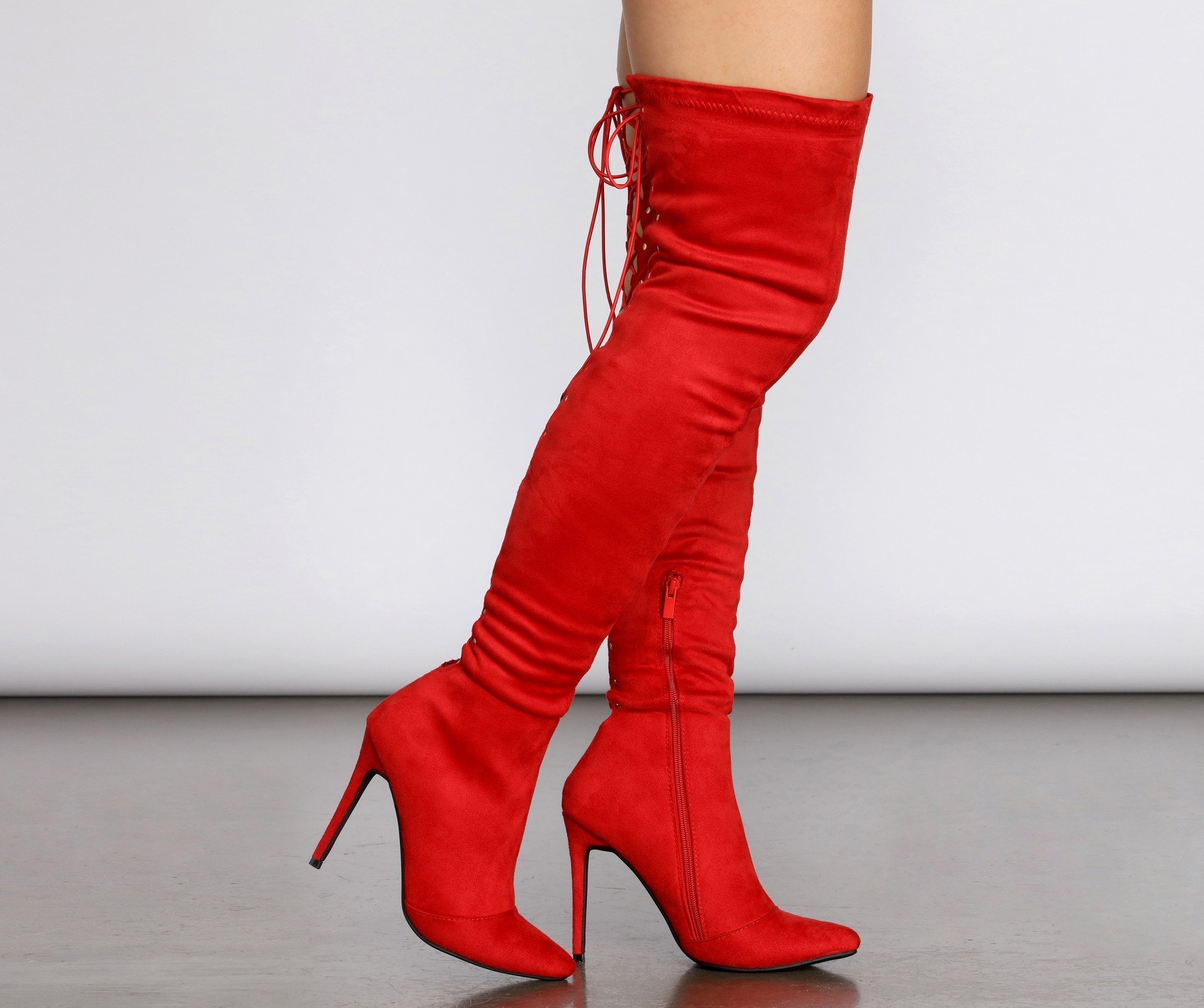 Lace Up Glamour Stiletto Boots