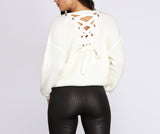 Lace Up Pullover Sweater