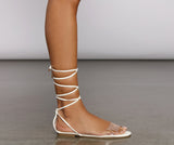 Lace-Up Sleek PVC Sandals