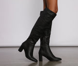 Lead The Way Faux Leather Over The Knee Boots