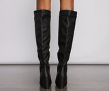 Lead The Way Faux Leather Over The Knee Boots