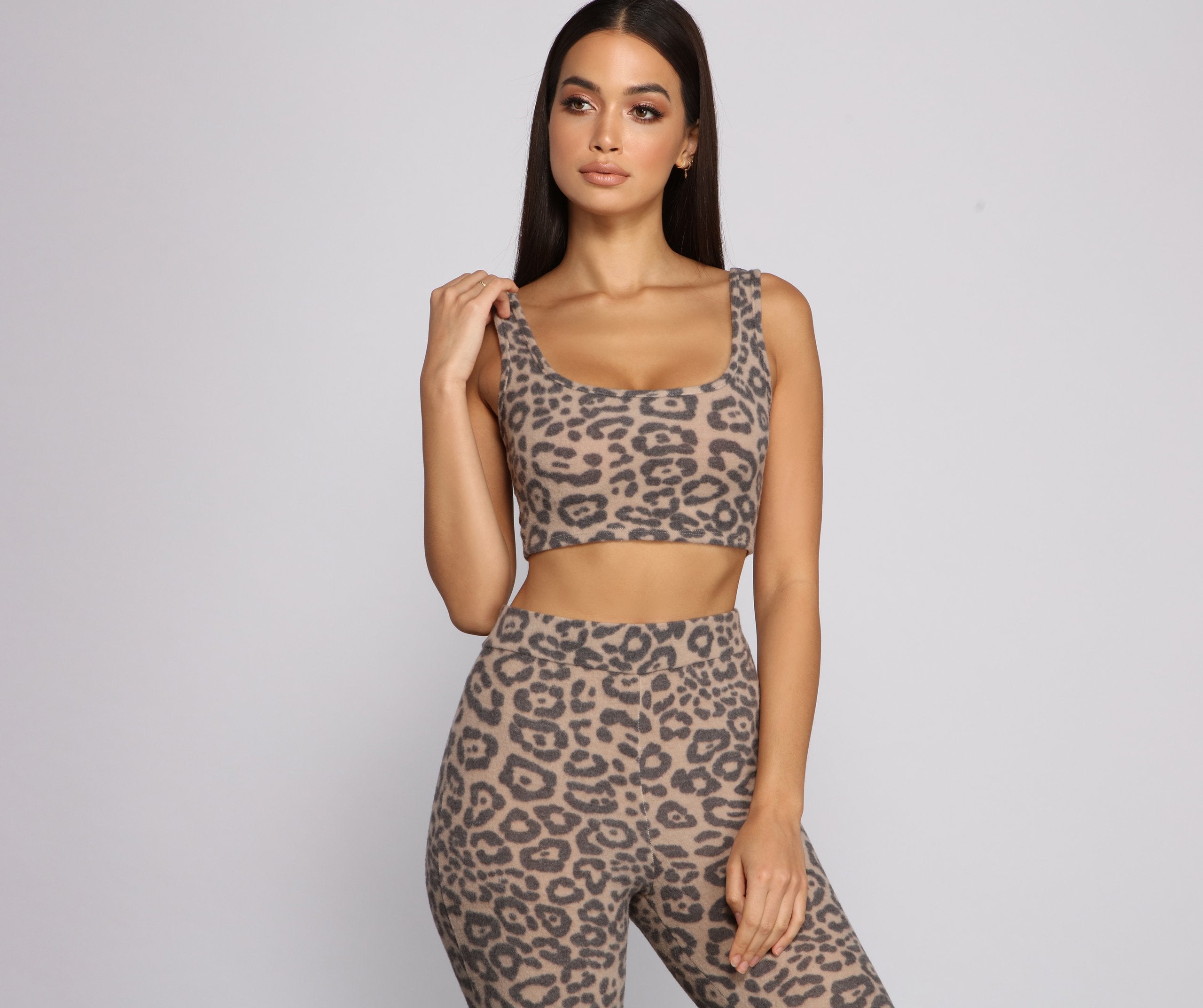 Leopard Print Pajama Crop Top