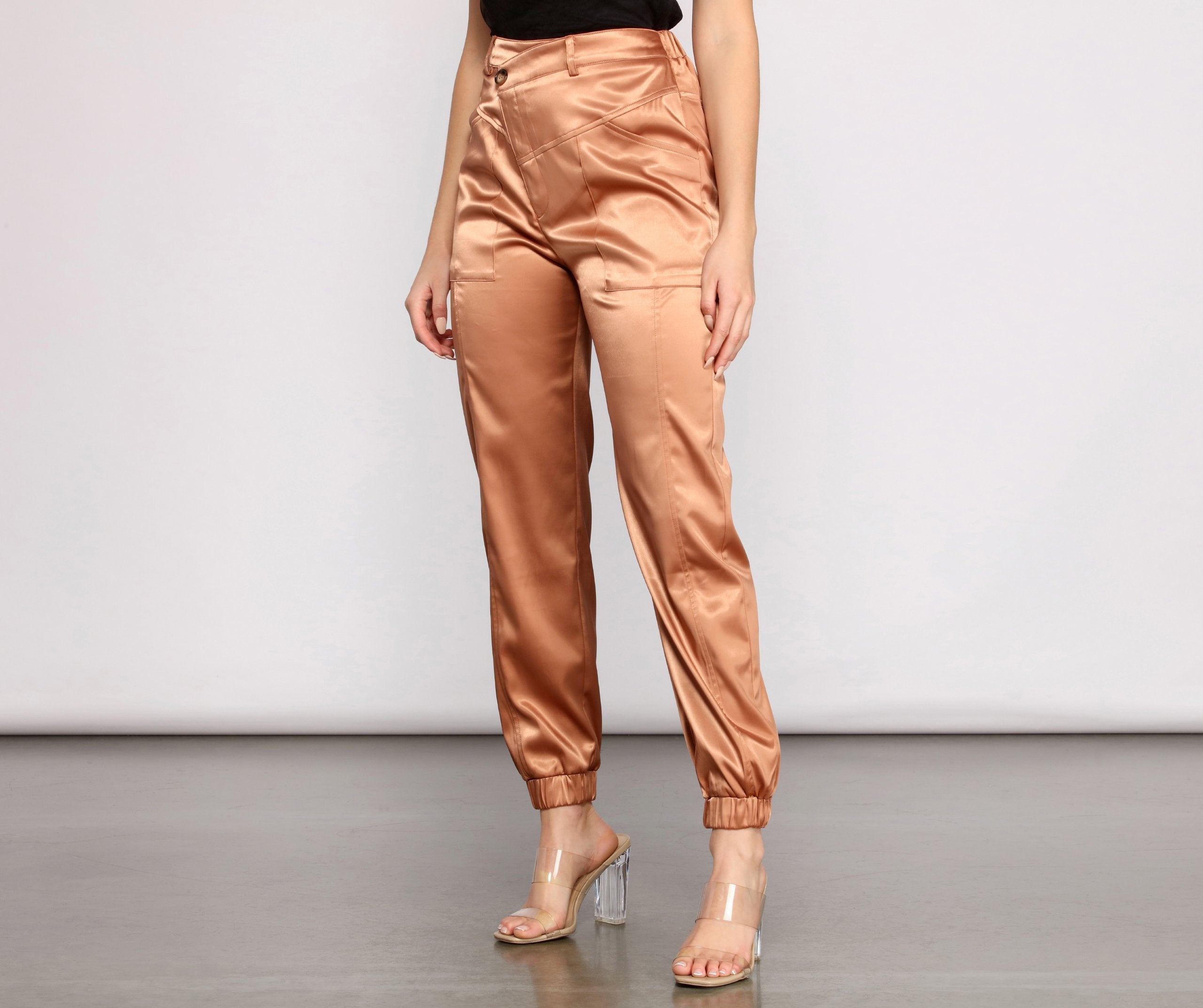 Level Up Sophisticated Satin Joggers