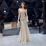 Lily  Embroidered Sequin Formal Evening Gown