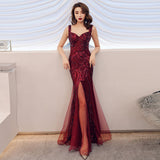 Lily  Embroidered Sequin Formal Evening Gown