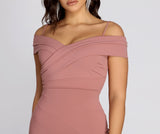 Lisa Marie Formal Pleated Crepe Dress