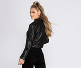 Living On The Edge Faux Leather Moto Jacket