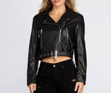 Living On The Edge Faux Leather Moto Jacket