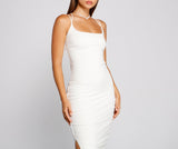 Liza Formal Ruched High Slit Dress