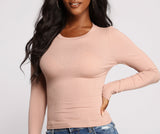 Long Sleeve Ribbed Basic Top