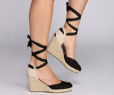 Lovely Lace Up Espadrilles