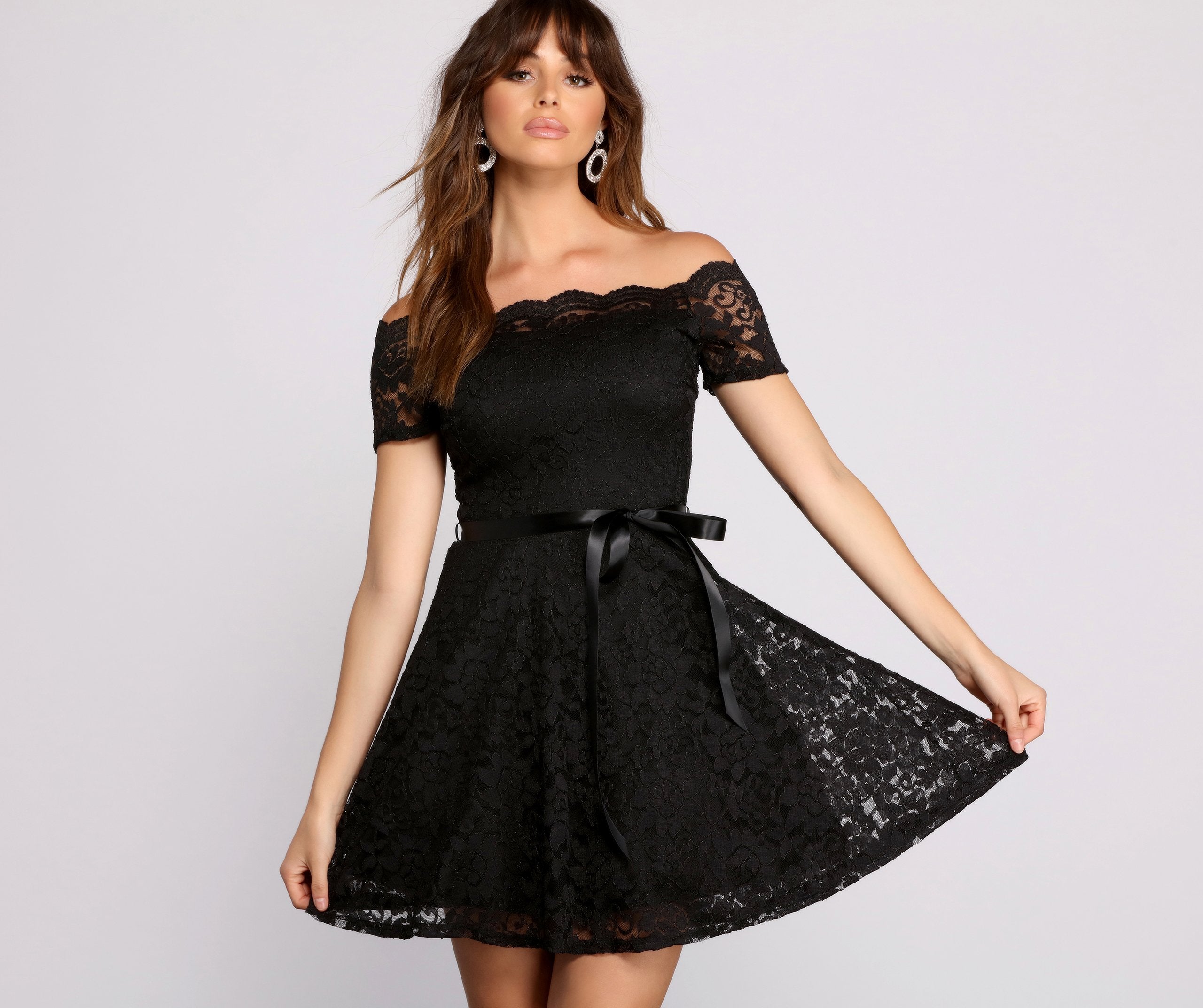 Mackenzie Off The Shoulder Lace Party Dress