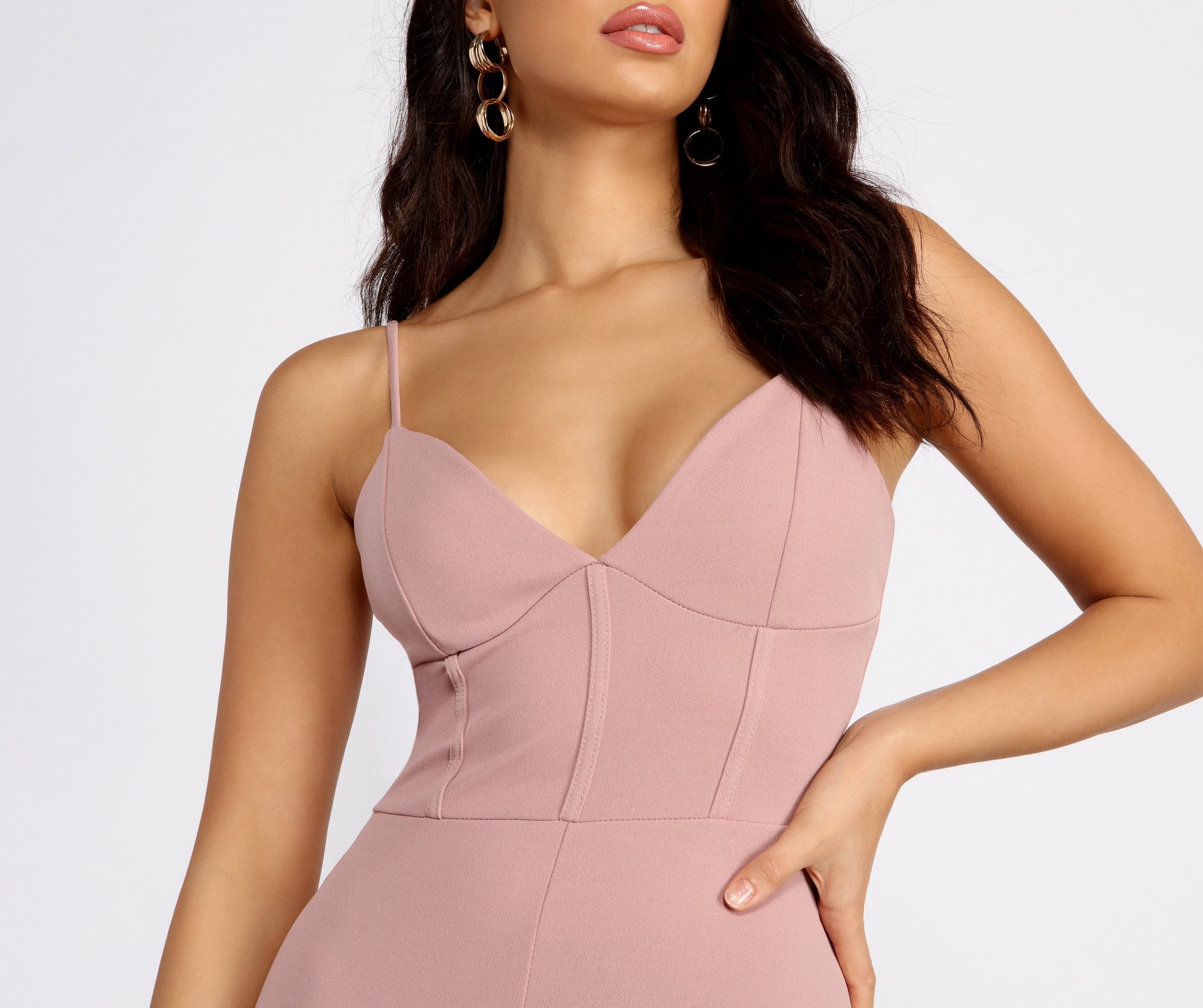 Made You Look Corset Detail Jumpsuit