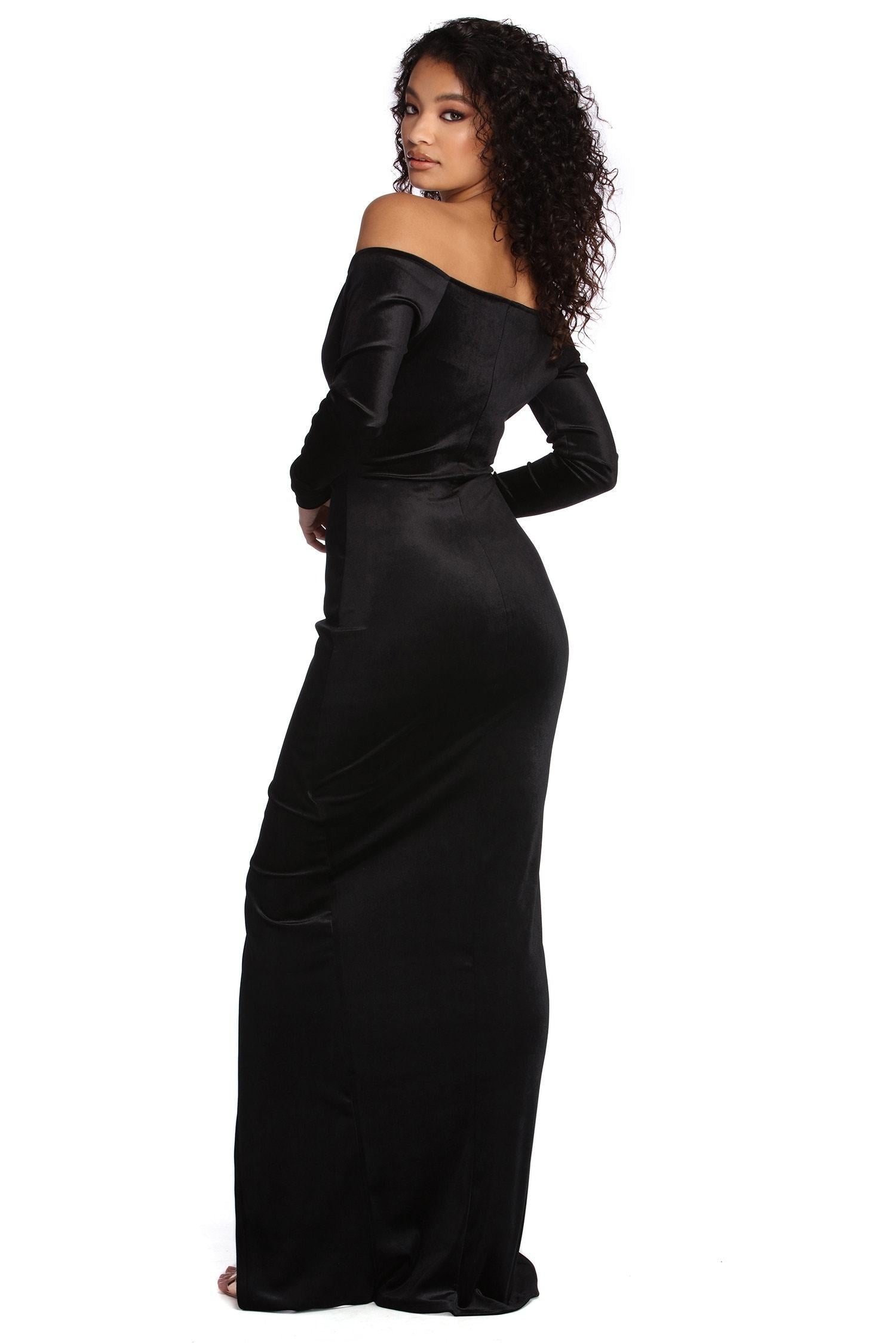 Mariana Formal Velvet High Slit Dress