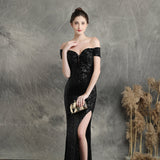 Marzia Formal Sequined Slit Dress