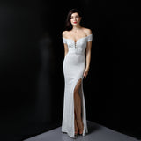 Marzia Formal Sequined Slit Dress