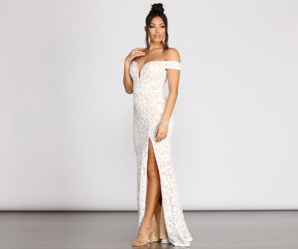 Serena Sequin Mesh Mermaid Dress