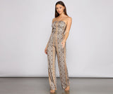 Medallion Marvel Strapless Jumpsuit