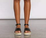 Of The Moment Faux Leather Espadrille Sandals