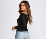 Off The Shoulder Keyhole Cut out Top