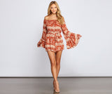 Off The Shoulder Paisley Perfection Romper