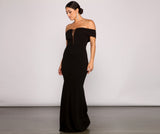 Olivia Formal Off The Shoulder Crepe Dress