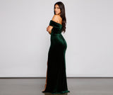 Olivia Formal Velvet Off-The-Shoulder Maxi Dress
