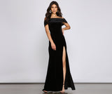 Olivia Formal Velvet Off-The-Shoulder Maxi Dress
