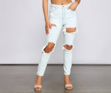 On Edge High Rise Destructed Skinny Jeans