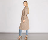 On The Town Suede Trench