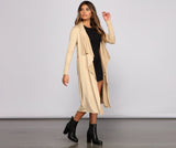 On The Town Suede Trench