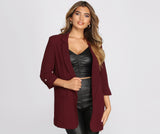 Over-Sized Woven Boyfriend Blazer