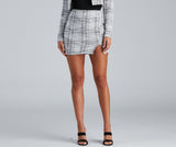 Perfectly Posh Tweed Plaid Skirt