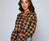 Plaid Mood Button Up Flannel Top
