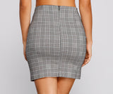 Plaid Mood High Slit Mini Skirt