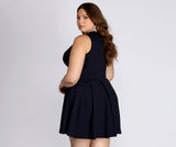 Plus Pretty And Pleated Skater Dress