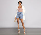 Poised Paper Bag Ponte Shorts