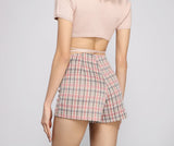 Preppy Glam Plaid Skort